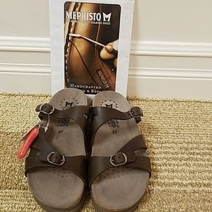 Mephisto size 37 Hannel dark brown sandal